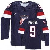 2014 Olympic Hockey Team USA Zach Parise Premier Youth Nike Navy Blue Jersey: #9 Away
